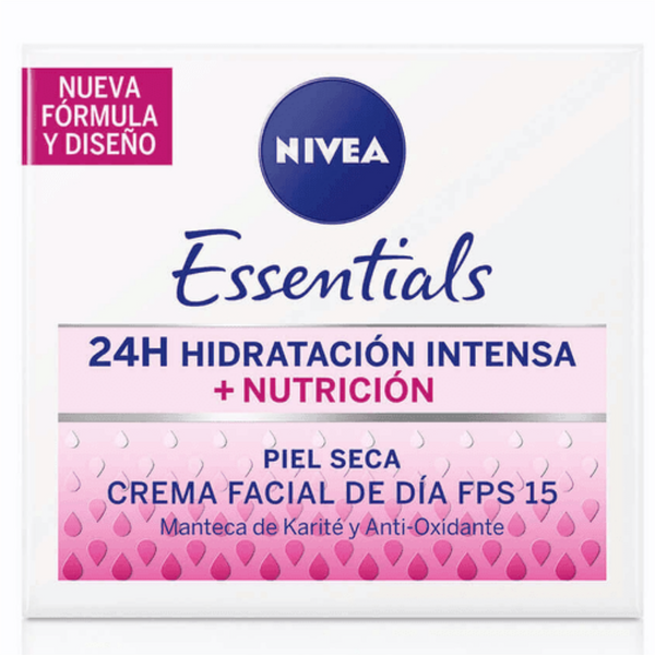 Crema facial de día de hidratación intensa Nivea: hidrata, protege y rejuvenece la piel (50 ml/1,69 onzas líquidas)
