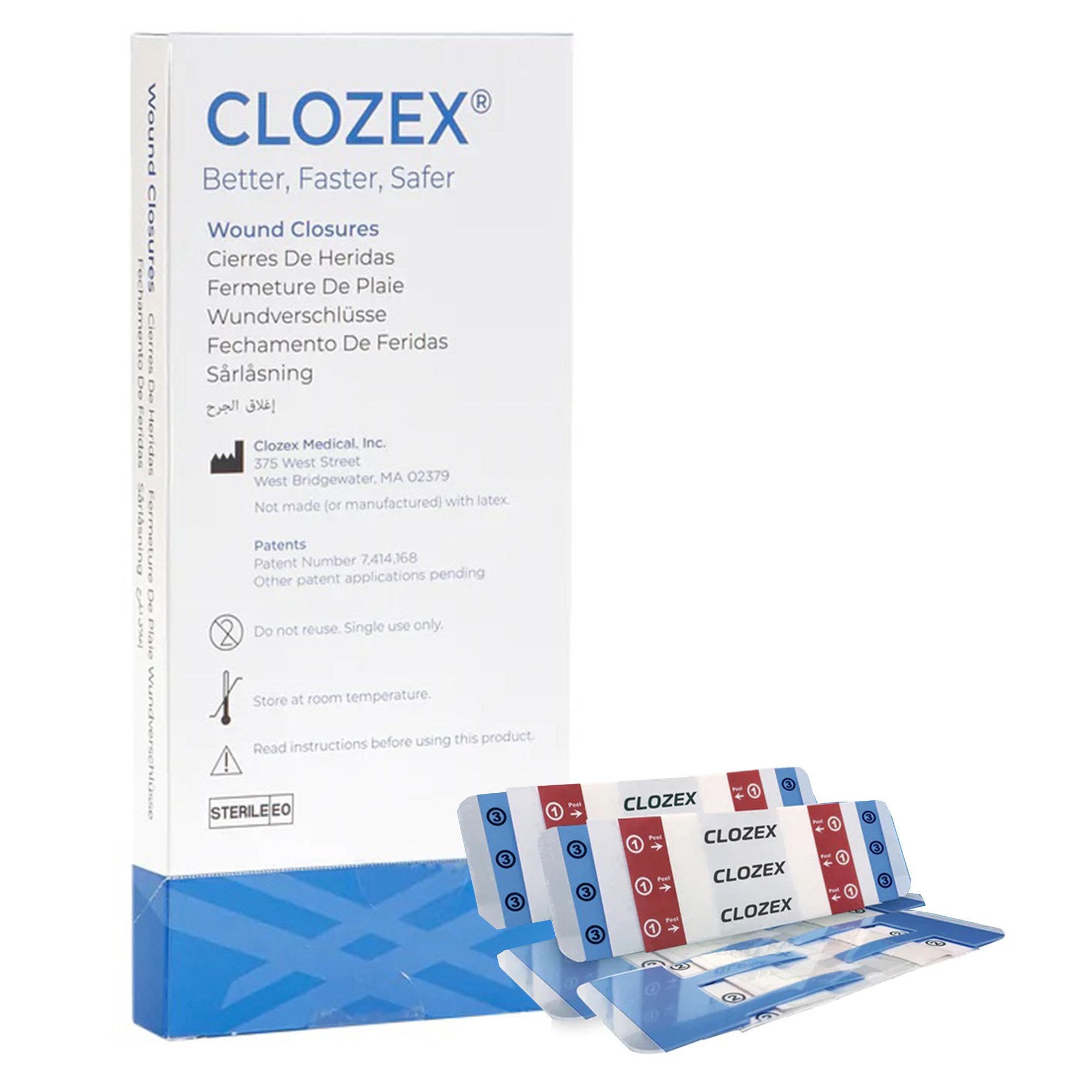 Skin Closure Device Clozex® 1-1/2 X 1-3/8 Inch Polyurethane, Polyester, Medical Grade Acrylic Interlaced Closure Strip Clear (10 Units)