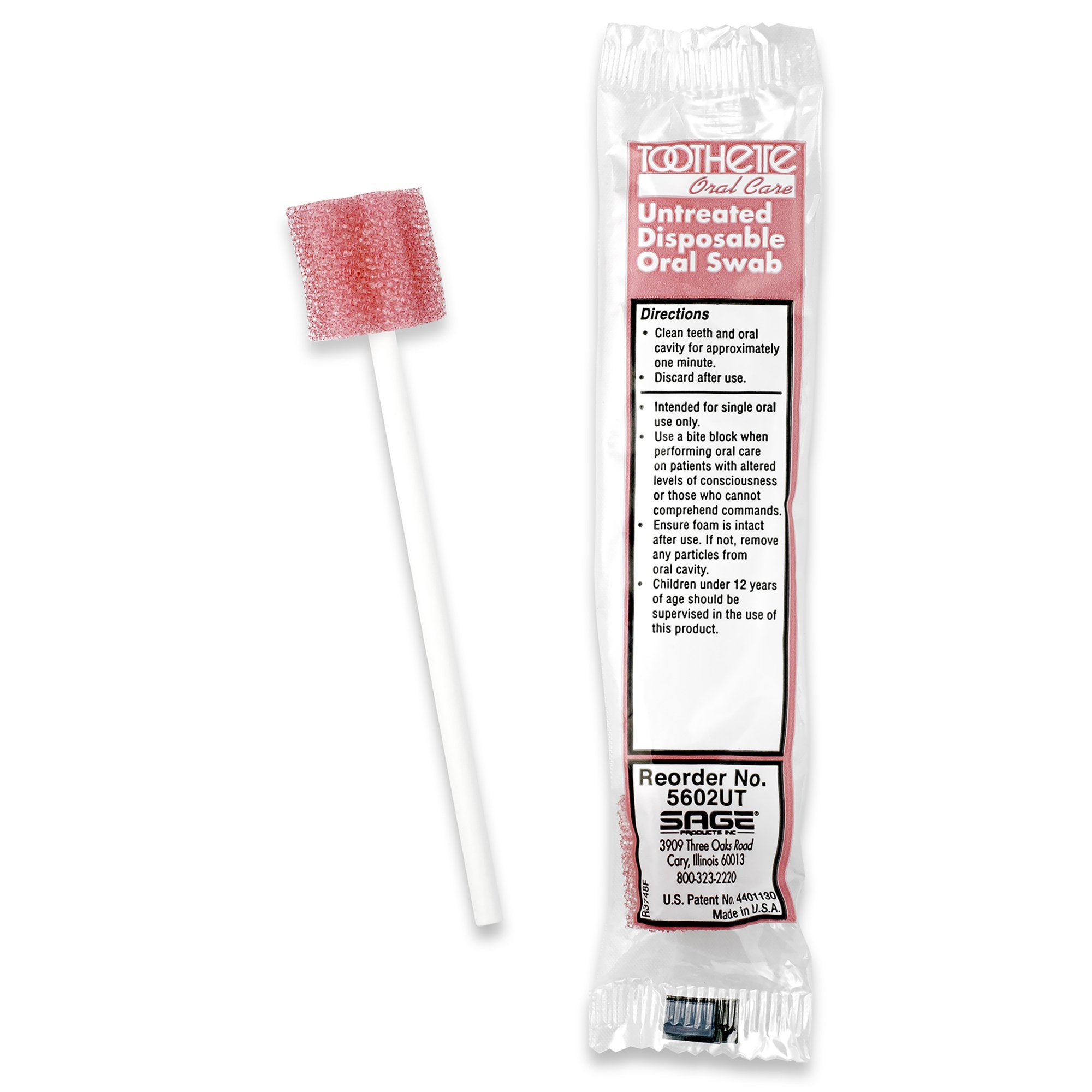 Toothette® Oral Swabsticks - Untreated Foam Tip, 250-Pack for Dental Hygiene
