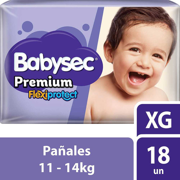 18 Units of Babysec Premium XG Diapers with Breathable Cloth-Like Back Sheet & Leakage Guard