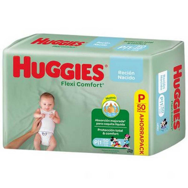 50 Units of Huggies Flexi Comfort Diapers - Ultra Soft, Secure Fit & 12 Hours of Leak Protection