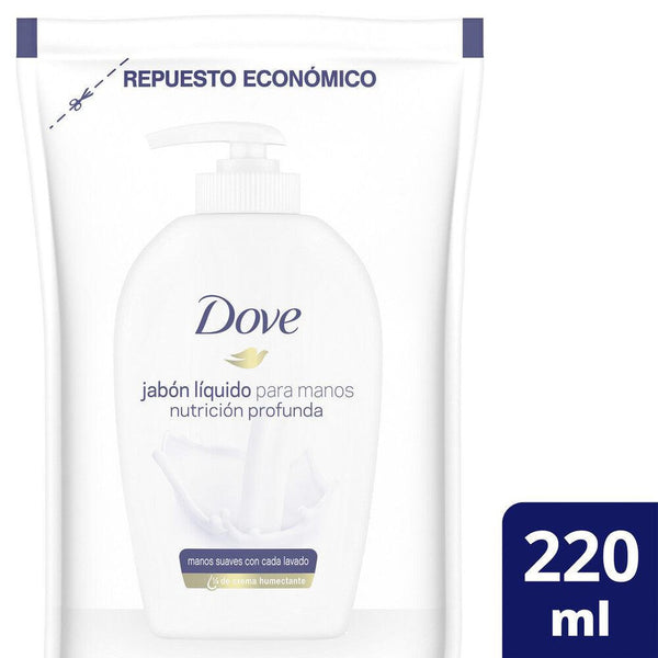 Dove Original Liquid Hand Soap Refill 220ml - 6.76fl oz - Non-Drying, Moisturizing, Hypoallergenic & Vegan-Friendly