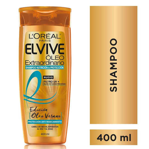 Elvive Extraordinary Summer Oil Shampoo: Nourishes and Protects Hair with UV Filter 400Ml / 13.52Fl Oz