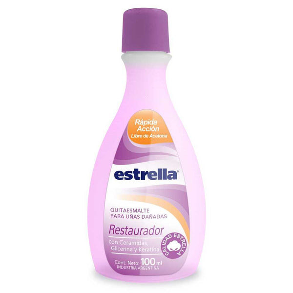 Estrella Restorative Star Nail Polish Remover - Non-Toxic, Fast Acting, No Harsh Odors for Gentle Nail Care 100ml / 3.38fl oz