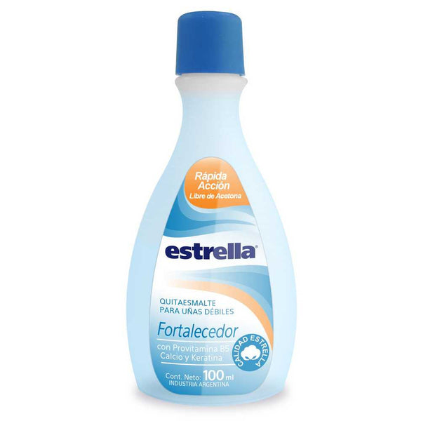 Estrella Star Strengthening Nail Polish Remover - 100ml/3.38fl oz - Acetone-Free, Natural Ingredients, Non-Toxic & Non-Irritating