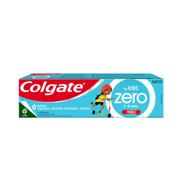 Fluoride-Free Kid-Friendly Colgate Zero for Children (2 to 6 Years Old) Strawberry Flavor (70Gr / 2.36Oz) - Enamel Protection, Sugar-Free, Easy to Use, Non-Foaming & More