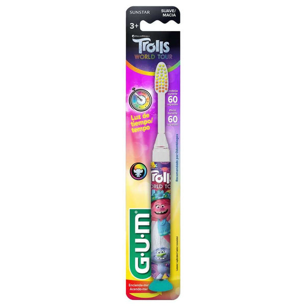 Gum Trolls Toothbrush (1 Unit) - Soft Bristles, Ergonomic Handle, Suction Cup Base & More