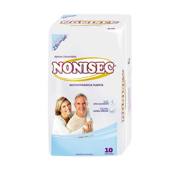 Nonisec Strong Incontinence Dressings (10 Units): Super Absorbent, Hypoallergenic, Secure Fit with Overflow Prevention