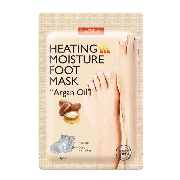 Purederm Heating Moisture Foot Mask with Argan Oil: Soften, Hydrate, and Nourish Feet