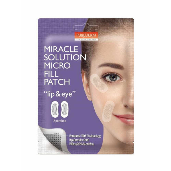 Purederm Miracle Solution Micro Fill Patch Lip & Eye: Intensive Hydration & Nourishment for Smoother Skin Lip & Eye (2 Patches)