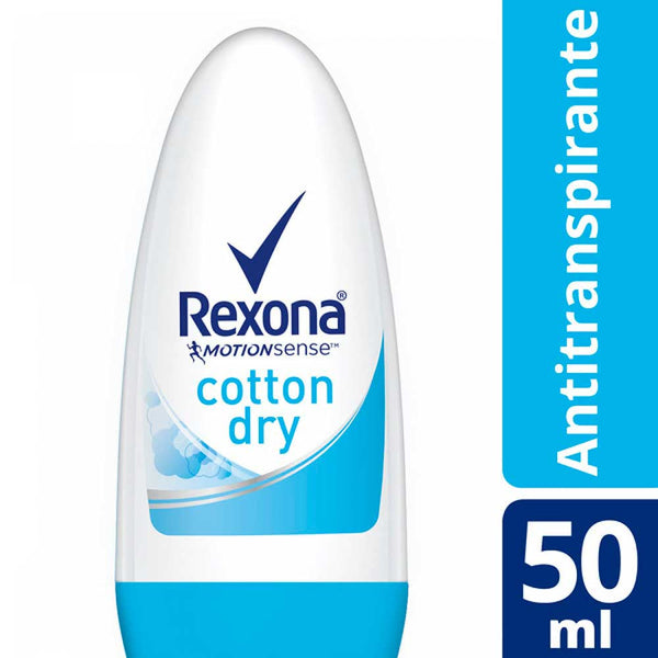 Rexona Cotton Dry Roll-On Deodorant: 48 Hours Protection, MotionSense Technology & Cotton Extract, 50ml / 1.69fl oz