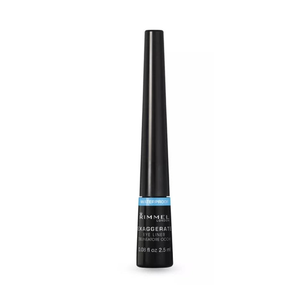 Rimmelexaggerate Definer Liquid Eyeliner 001 Black Waterproof: Long-lasting, Smudge-proof, Easy to Apply, 2.5ml/0.08fl oz