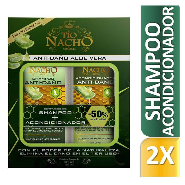 Tio Nacho Promo Shampoo + Aloe Vera Conditioner] Revitalizing Hair with Natural Ingredients for Long Lasting Volume and Moisture - 415Ml/14.03Fl Oz