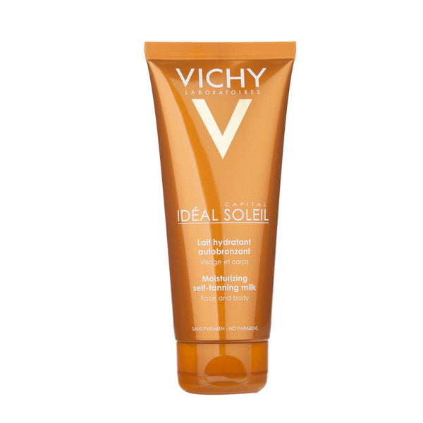 Vichy Idleal Soleil Self Tanning Milk Moisturizing: Natural, Non-Sticky, Fast-Acting Tan for 8 Hours Hydration 100Ml / 3.38Fl Oz